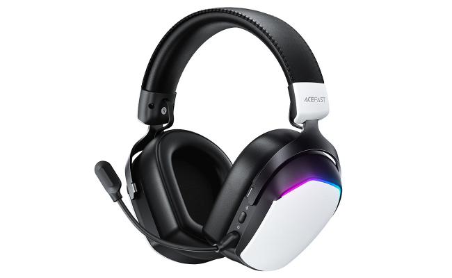ACEFAST H11 Ultra Low Latency Gaming Wireless Headphone with RGB Light Detachable Mics 50MM Driver Speaker 2.4G, Bluetooth
